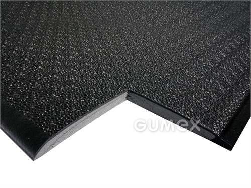 Protiúnavová rohož ORTHOMAT PREMIUM, tloušťka 12,5mm, 600x900mm, desén kůže, horní vrstva tvrzené PVC, spodní vrstva pěnové PVC, 0°C/+60°C, černá